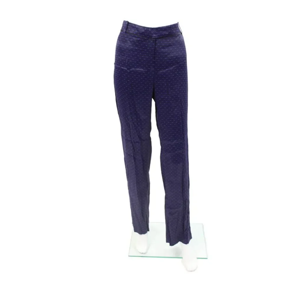 Massimo Dutti Womens Geometric Print Slim Leg High Rise Pants Purple Size 8